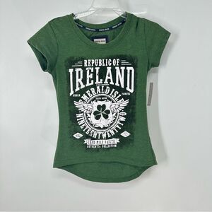 Urban Irish Fashion for Life Green Cap Sleeve Republic of Ireland Graphic Tee